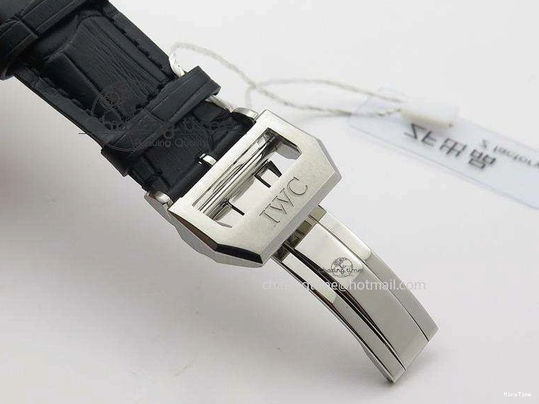 MIROTIME 0401 Casual Portuguese IW371405 ZF 1:1 Best Edition SS White Dial Silver Markers On Black Leather Strap A 7305